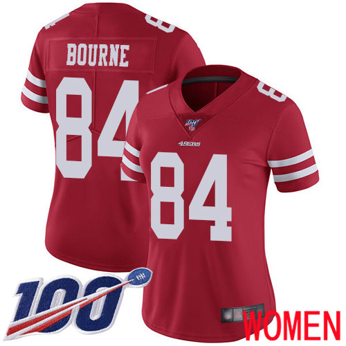 San Francisco 49ers Limited Red Women Kendrick Bourne Home NFL Jersey #84 100th Season Vapor Untouchable
